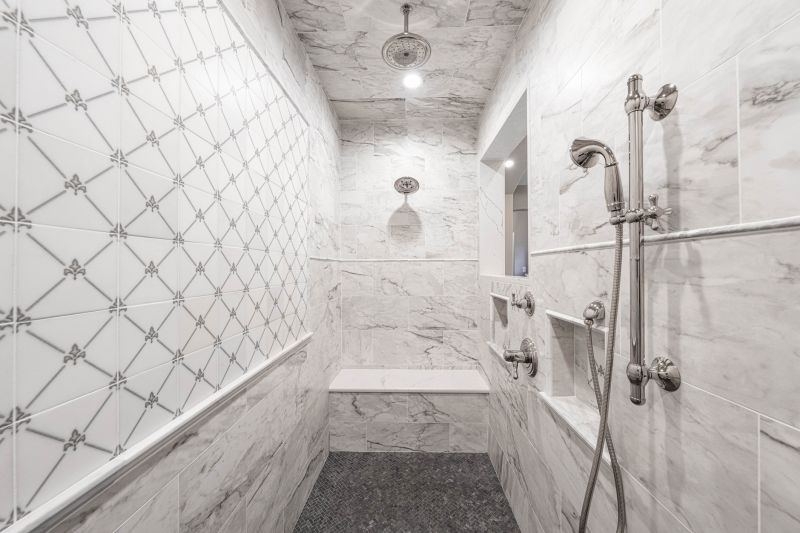 Elegant Shower with Marble Walls
